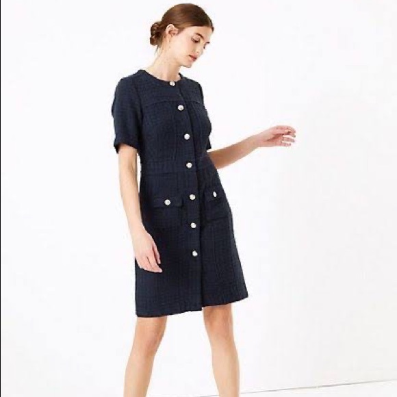 Marks Spencer Tweed Button Front Mini 